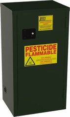 Jamco - 1 Door, 2 Shelf, Green Steel Double Wall Safety Cabinet for Flammable and Combustible Liquids - 44" High x 18" Wide x 23" Deep, Self Closing Door, 3 Point Key Lock, 18 Gal Capacity - All Tool & Supply