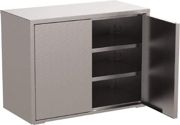 Jamco - 2 Shelf Locking Storage Cabinet - Stainless Steel, 48" Wide x 24" Deep x 37" High - All Tool & Supply