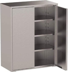 Jamco - 3 Shelf Locking Storage Cabinet - Stainless Steel, 48" Wide x 24" Deep x 61" High - All Tool & Supply