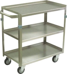 Jamco - 600 Lb Capacity, 24" Wide x 16" Long x 34" High Shelf Cart - 3 Shelf, Stainless Steel, 4 Swivel Casters - All Tool & Supply