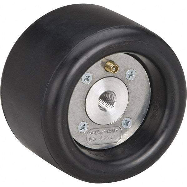 Dynabrade - 3-1/4" Wheel OD, 3" Wheel Width, 7,000 RPM, Aluminum, Pneumatic Wheel without Hub - 10-11/16" Long x 3" Wide, 1" Wheel Arbor Hole, For Use with 13204, 13505, 13515 & 13520 Dynastraight Air-Powered Abrasive Finishing Tools - All Tool & Supply