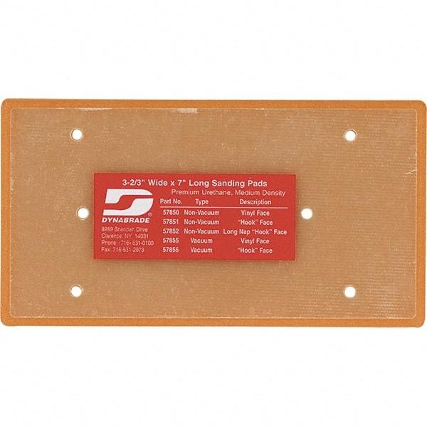 Dynabrade - 7-3/4 x 2-3/4" Rectangular Loop Face Backing Pad - Dynabug II & Dynaline Compatible, Screw Attachment, Vacuum Pad, 3/8" Thick, Medium Density - All Tool & Supply