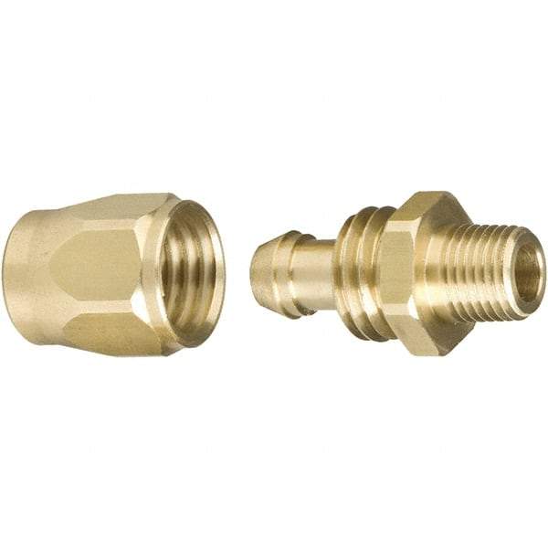 Dynabrade - 1/4 NPT Thread Hose Barb x Female NPT Connector - 3/8" ID Hose, Brass - All Tool & Supply