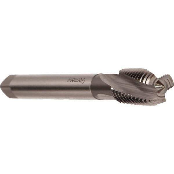 Emuge - 1/8-28" BSPP, 3 Flutes, Modified Bottoming Chamfer, Bright Finish, Cobalt British Standard Pipe Tap - 0.2756" Shank Diam, 0.2165" Square Size, Series Rekord D - Exact Industrial Supply