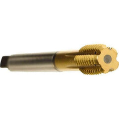 Emuge - 1/2-13 UNC 2BX Modified Bottoming Thread Forming Tap - Cobalt, TiN Finish, 4.331" OAL, 0.787" Thread Length, Right Hand Thread, Series Druck - Exact Industrial Supply