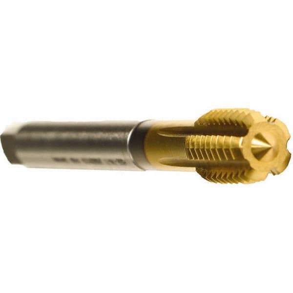 Emuge - 5/8-18 UNF 2BX Modified Bottoming Thread Forming Tap - Cobalt, TiN Finish, 3.937" OAL, 0.591" Thread Length, Right Hand Thread, Series Druck - All Tool & Supply