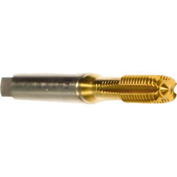 Emuge - #8-32 UNC 2BX Modified Bottoming Thread Forming Tap - Cobalt, TiN Finish, 2.48" OAL, 0.512" Thread Length, Right Hand Thread, Series Druck - All Tool & Supply