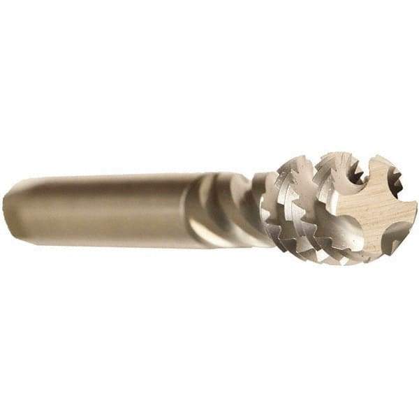 Emuge - 1/2-14" BSPP, 5 Flutes, Bottoming Chamfer, Bright Finish, Cobalt British Standard Pipe Tap - 0.6299" Shank Diam, 0.4724" Square Size, Series Enorm - Exact Industrial Supply