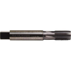 Emuge - M5x0.80 Metric Coarse 6HX 4 Flute TiCN Finish Solid Carbide Straight Flute Machine Tap - Plug, Right Hand Thread, 70mm OAL, 10mm Thread Length, Oversize - Exact Industrial Supply