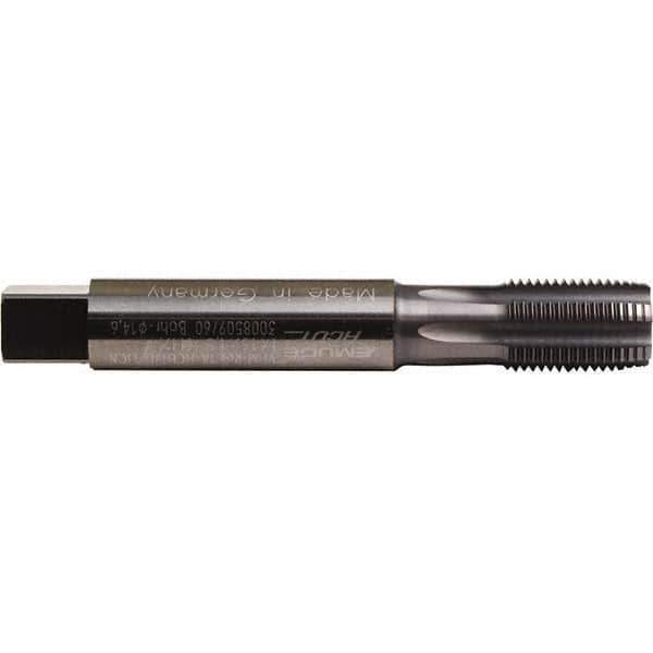 Emuge - M8x1.00 Metric Fine 6HX 5 Flute TiCN Finish Solid Carbide Straight Flute Machine Tap - Bottoming, Right Hand Thread, 90mm OAL, 15mm Thread Length, Oversize - Exact Industrial Supply