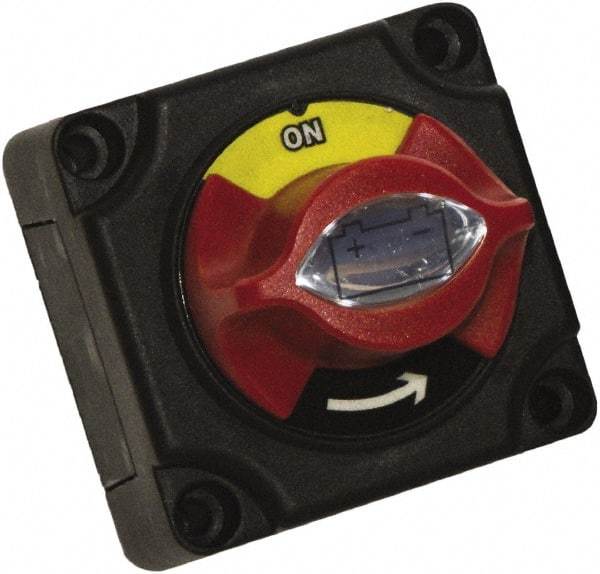 Battery Doctor - 2 Position, 12 Volt, 300 Amp, Single Battery Disconnect Switch - On-Off Sequence, Black & Red - All Tool & Supply