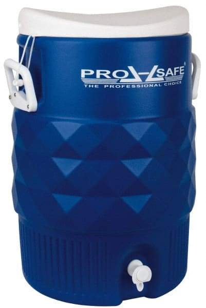 PRO-SAFE - 5 Gal Beverage Cooler - Plastic, Blue/White - All Tool & Supply