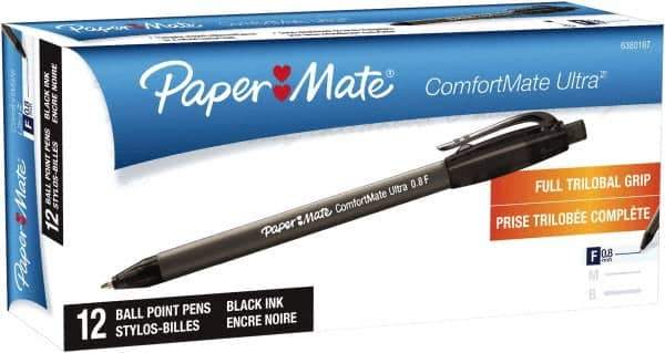 Paper Mate - 0.8mm Ball Point Retractable Pen - Black - All Tool & Supply