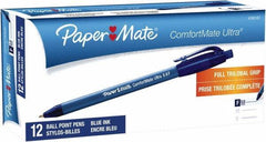 Paper Mate - 0.8mm Ball Point Retractable Pen - Blue - All Tool & Supply