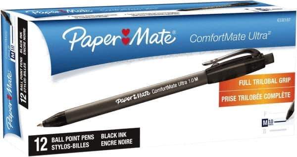 Paper Mate - 1mm Ball Point Retractable Pen - Black - All Tool & Supply