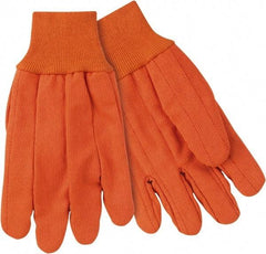 MCR Safety - Size L General Protection Work Gloves - For General Purpose, Uncoated, Knit Wrist Cuff, Hi-Vis Orange, Paired - All Tool & Supply