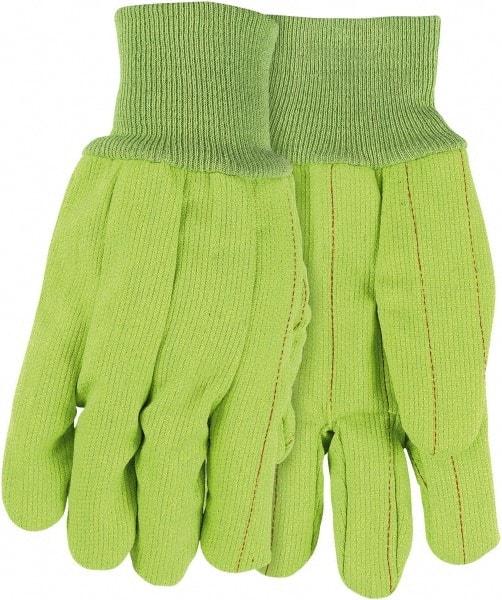 MCR Safety - Size L General Protection Work Gloves - For General Purpose, Uncoated, Knit Wrist Cuff, Lime Green, Paired - All Tool & Supply