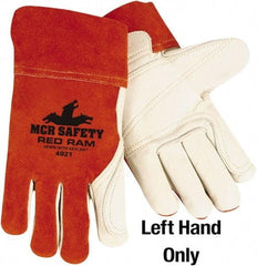 MCR Safety - Size L Cotton Lined Cowhide Welding Glove - White/Red, Left Hand - All Tool & Supply