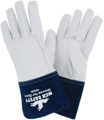 MCR Safety - Size 2XL Kevlar Lined Goatskin Welding Glove - White/Blue, Pair - All Tool & Supply