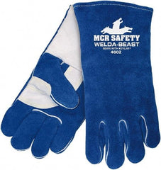 MCR Safety - Size L Foam Lined Cowhide Welding Glove - Blue, Pair - All Tool & Supply