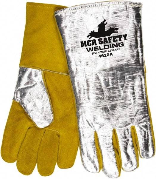 MCR Safety - Size XL Jersey Lined Aluminized Leather Welding Glove - Brown, Pair - All Tool & Supply