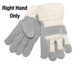 MCR Safety - Size L Cowhide General Protection Work Gloves - For Work & Driver, Uncoated, Safety Cuff, Blue/White, Right - All Tool & Supply