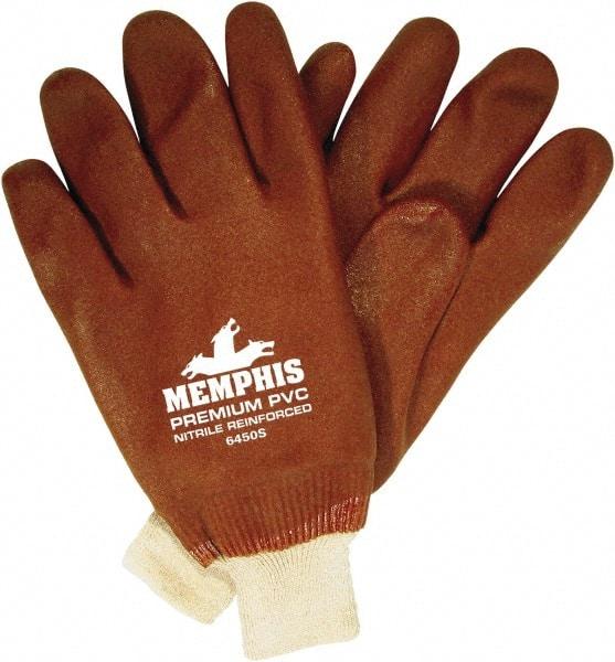 MCR Safety - Size S General Protection Work Gloves - For General Purpose, Gauntlet Cuff, Reddish Brown, Paired - All Tool & Supply