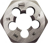 Irwin Hanson - 1-8 UNC Thread, 1-13/16" Hex, Right Hand Thread, Hex Rethreading Die - Carbon Steel - All Tool & Supply