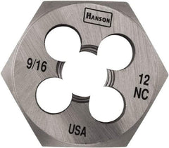 Irwin Hanson - 3/4-16 UNF Thread, 1-7/16" Hex, Right Hand Thread, Hex Rethreading Die - Carbon Steel - Exact Industrial Supply