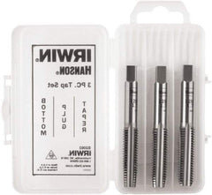 Irwin Hanson - M10x1.00 Metric, 4 Flute, Bottoming, Plug & Taper, Bright Finish, Carbon Steel Tap Set - Right Hand Cut, 2B Class of Fit, Series Hanson - All Tool & Supply