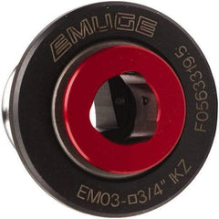 Emuge - 0.3937" Tap Shank Diam, 0.315" Tap Square Size, #3 Tapping Adapter - 0.4331" Projection, 1.6142" Tap Depth, 1.811" OAL, 1.2205" Shank OD, Through Coolant, Series EM03 - Exact Industrial Supply