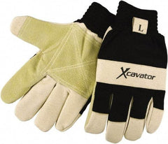 MCR Safety - Size S General Protection Work Gloves - For Work & Driver, Uncoated, Knit Wrist Cuff, Black/Hi-Vis Lime, Paired - All Tool & Supply