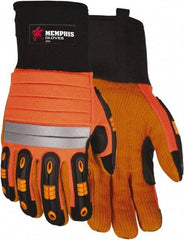 MCR Safety - Size 3XL Synthetic Blend General Protection Work Gloves - For Work & Driver, Uncoated, Slip-On Cuff, Black/Hi-Vis Orange, Paired - All Tool & Supply