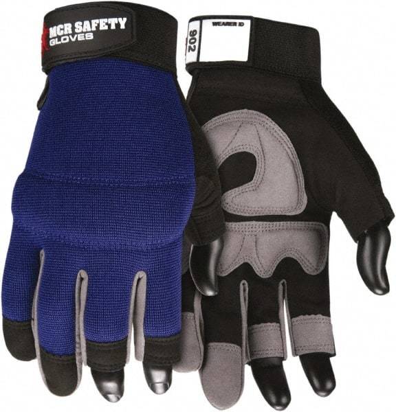 MCR Safety - Size S Synthetic Blend General Protection Work Gloves - For Work & Driver, Uncoated, Hook & Loop Cuff, Black/Blue, Paired - All Tool & Supply