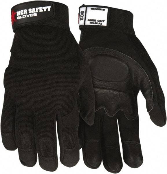 MCR Safety - Size 2XL Synthetic Blend General Protection Work Gloves - For Work & Driver, Uncoated, Hook & Loop Cuff, Black, Paired - All Tool & Supply