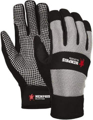 MCR Safety - Size M Synthetic Blend General Protection Work Gloves - For Work & Driver, Adjustable Closure Cuff, Black/White, Paired - All Tool & Supply