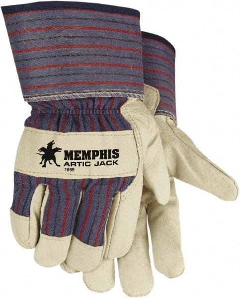 MCR Safety - Size XL Pigskin Cold Protection Work Gloves - For Work & Driver, Uncoated, Safety Cuff, Black/Red, Paired - All Tool & Supply