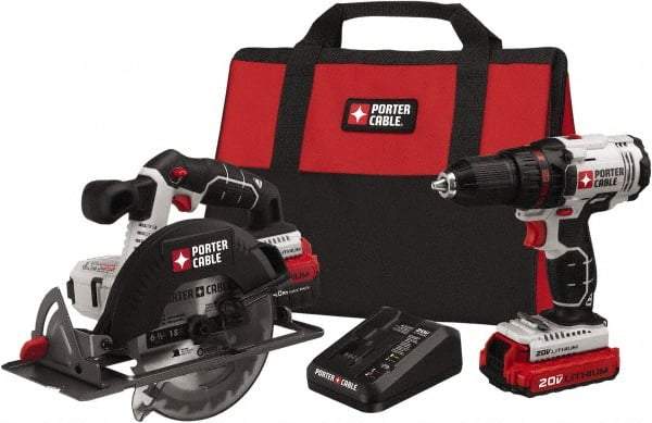 Porter-Cable - 20 Volt Cordless Tool Combination Kit - Includes Drill/Driver & Circular Saw, Lithium-Ion Battery Included - All Tool & Supply