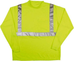 MCR Safety - Size 2XL, Hi-Viz Lime, High Visibility, Long Sleeve T-Pocket, - 1 Pocket, Polyester - All Tool & Supply