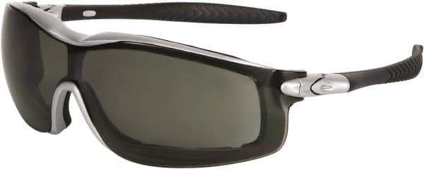 MCR Safety - Gray Lenses, Framed Safety Glasses - Anti-Fog, Scratch Resistant, Size Universal, Wrap Around - All Tool & Supply