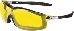 MCR Safety - Amber Lenses, Framed Safety Glasses - Anti-Fog, Scratch Resistant, Size Universal, Wrap Around - All Tool & Supply