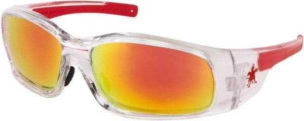 MCR Safety - Fire Mirror Lenses, Framed Safety Glasses - Scratch Resistant, Size Universal, Wrap Around - All Tool & Supply