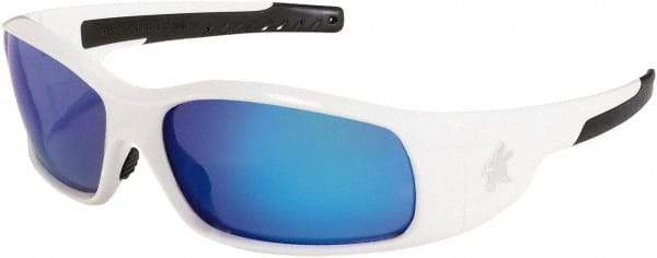 MCR Safety - Blue Mirror Lenses, Framed Safety Glasses - Scratch Resistant, Size Universal, Wrap Around - All Tool & Supply