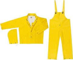 MCR Safety - Size L, Yellow, Rain Encapsulated Suit - Detachable Hood, Take Up Snaps Ankle, Take Up Snaps Wrist - All Tool & Supply