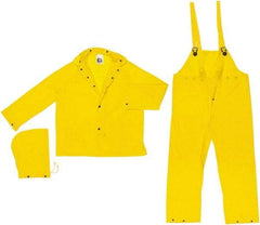 MCR Safety - Size XL, Yellow, Rain Three Piece Suit - Detachable Hood, Take Up Snaps Ankle, Take Up Snaps Wrist - All Tool & Supply