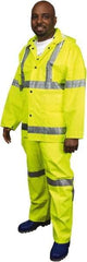 MCR Safety - Size S, High Visibility Lime, Rain, Disposable Encapsulated Suit - Detachable Hood, Take Up Snaps Ankle, Take Up Snaps Wrist - All Tool & Supply