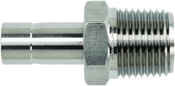 Brennan - 1/2" Tube OD x 1/4 Thread Stainless Steel Compression Tube Male Adapter - All Tool & Supply