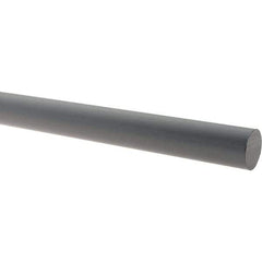 Made in USA - 5' Long, 1-7/8" Diam, PVC Plastic Rod - Gray - All Tool & Supply