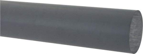 Made in USA - 5' Long, 1-1/4" Diam, PVC Plastic Rod - Gray - All Tool & Supply