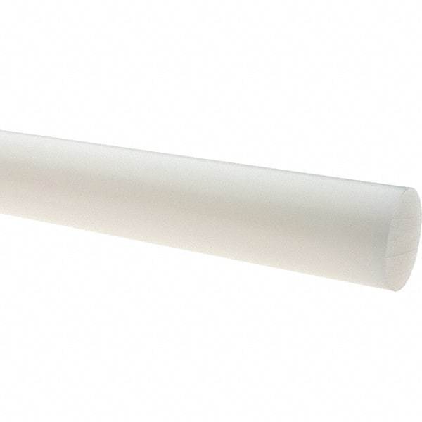 Value Collection - 4' Long, 2-1/4" Diam, Polyethylene (LDPE) Plastic Rod - White - All Tool & Supply